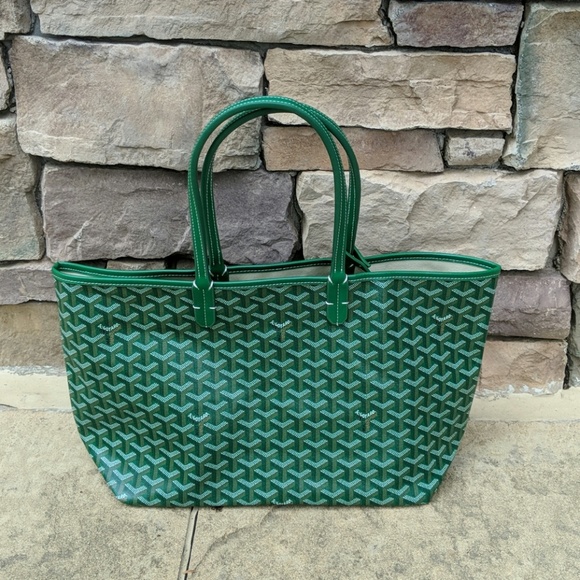 Bags, Goyard Print Tote Green